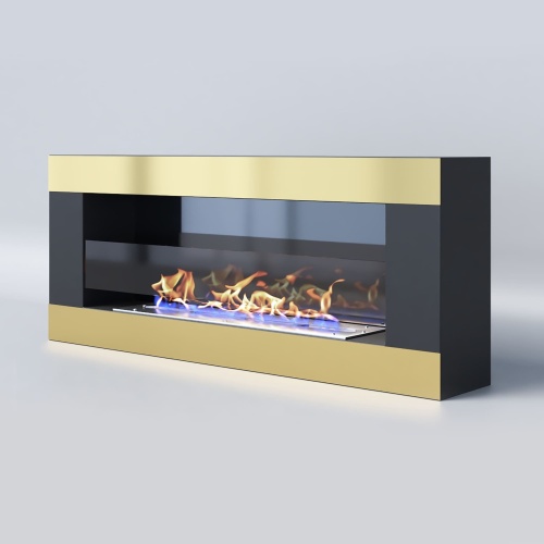 Биокамин "Русский огонь" Голд 1100N настенный с защитным и декоративным стеклом