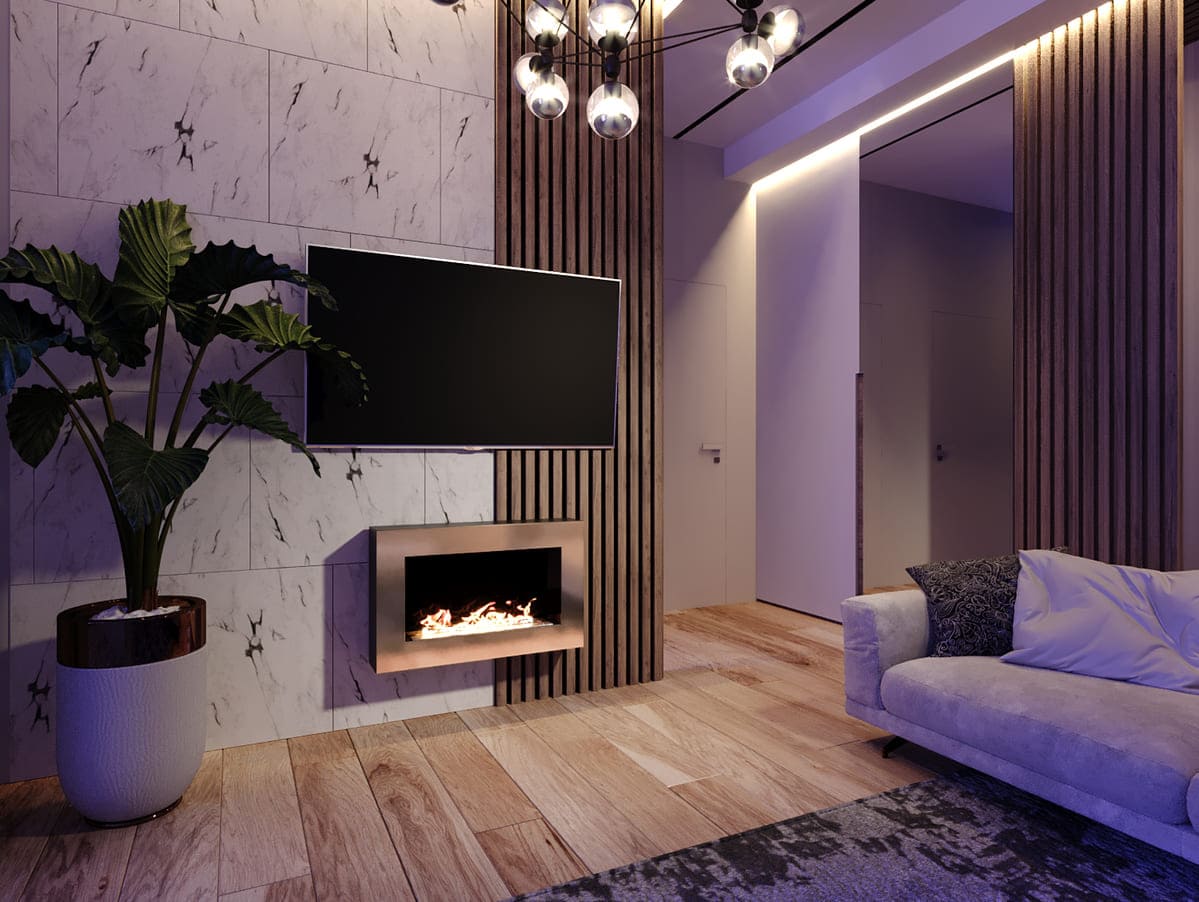 Биокамин "Русский огонь" Барокко 800N настенный (высота 500мм.) с защитным и декоративным стеклом по цене 43 450 руб.