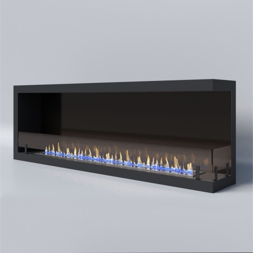 Биокамин "Русский огонь" Честер 1500 угловой правый с декоративным стеклом (стемалитом)