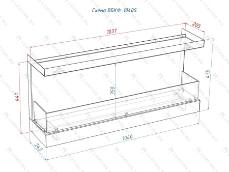 Встроенный биокамин Lux Fire Фронтальный 1040 S Встроенный биокамин Lux Fire Фронтальный 1040 S по цене 60 390 руб.