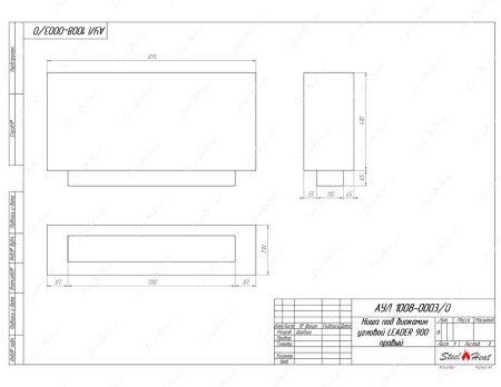 Биокамин угловой SteelHeat Leader 900 правый стекло + стемалит по цене 44 840 руб.